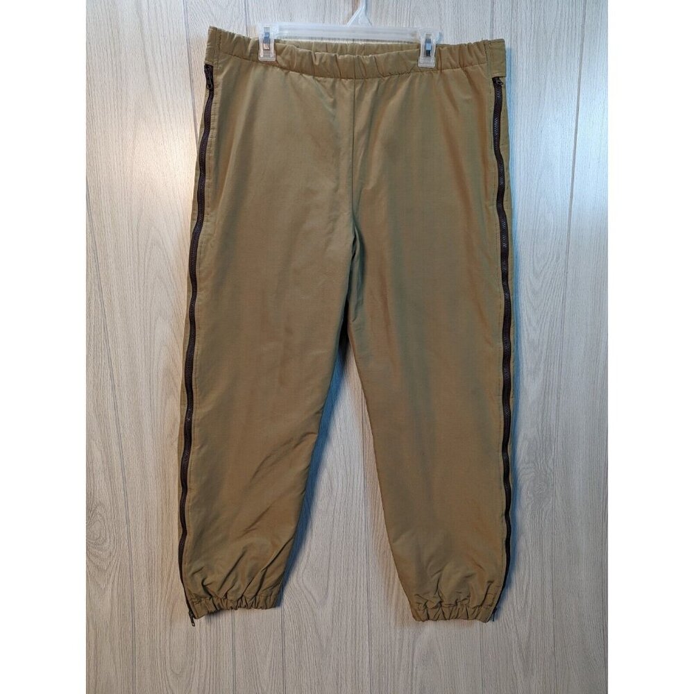 Vintage L.L. Bean Pants Mens M Gold Brown Khaki Full Zip Sides Quilt Lining Snow